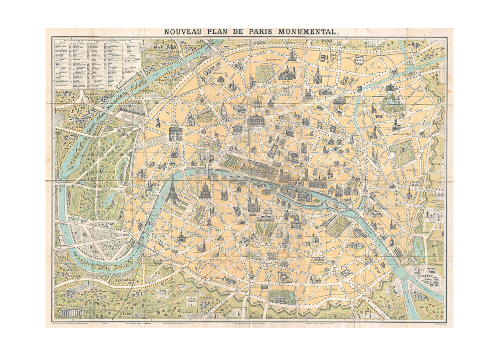 Plan de Paris au XIX° siècle