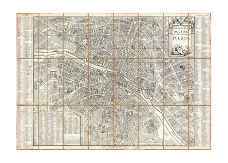 Plan Routier de Paris au XVIII° siècle