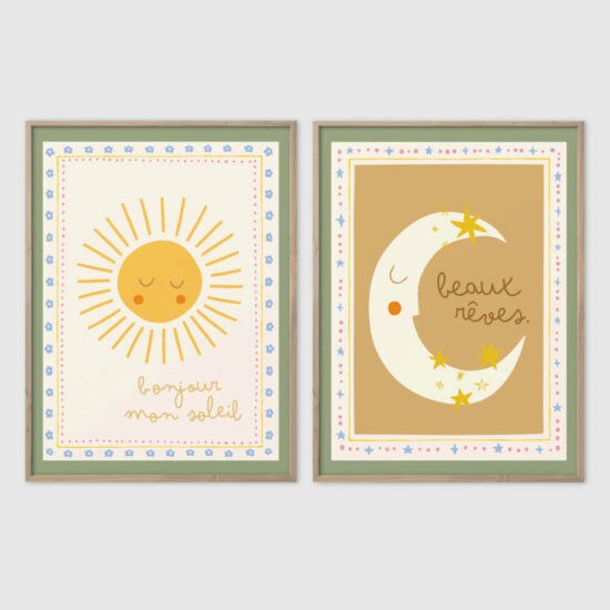 Affiches encadrées Soleil & Lune
